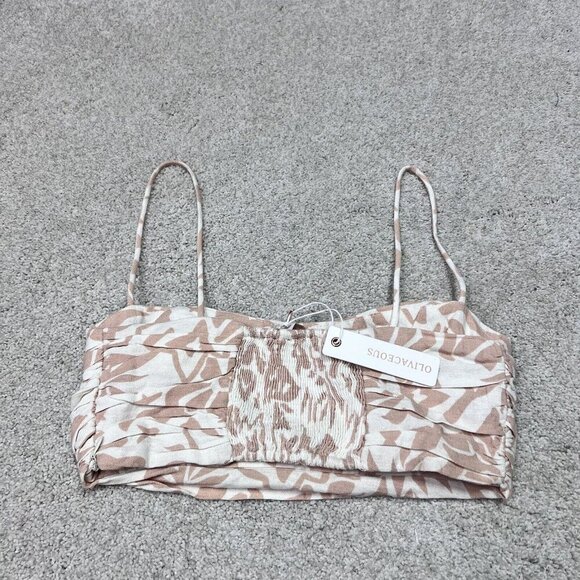 Olivaceous Top Women’s Beige White Cropped Sleeveless Size Small NWT - Picture 9 of 11